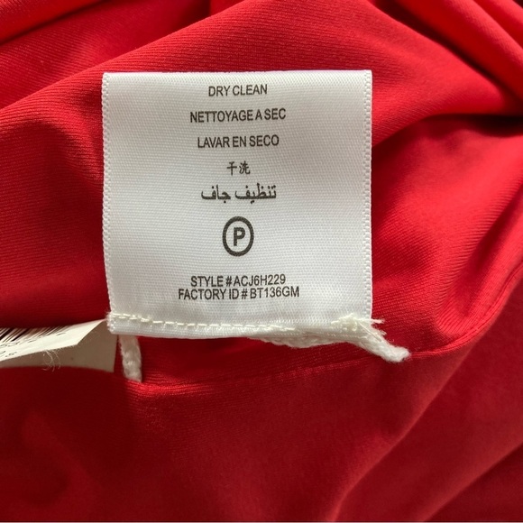 BCBGMAXAZRIA red draped bubble hem pleated bodice sleeveless mini dress.… - Picture 11 of 11